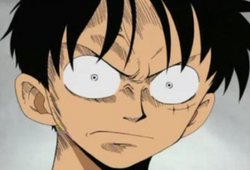 Luffy molesto
