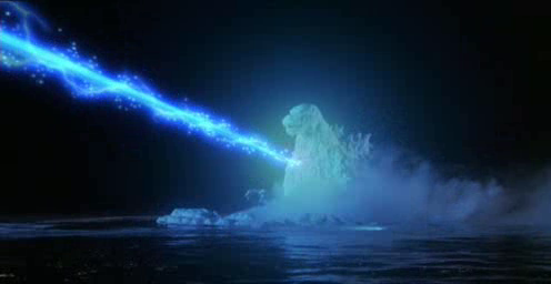 Super X3 congelando Godzilla