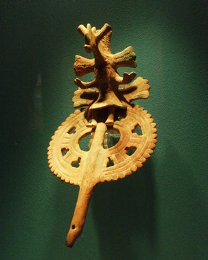 Puebla - Museo Amparo - Flûte de Romojadan en céramique, Veracruz 600 dC