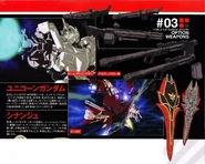 RX-0 - Unicorn Gundam - MSN-06S - Sinanju - Optional Weapons