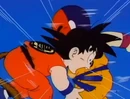 Kid goku gets punched in the stomach