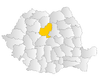 Map of Romania highlighting Mureş County