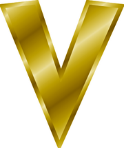 Gold letter V