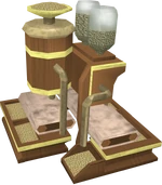 Mahogany pet feeder detail