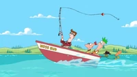 Lawrence in a boat