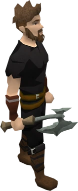 Kratonite battleaxe equipped