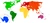 Continents by colour