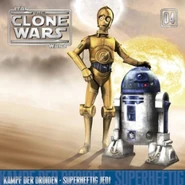 Hörspiel Cover Kampf der Droiden und Superheftig Jedi