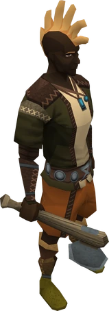 Gorgonite hatchet equipped