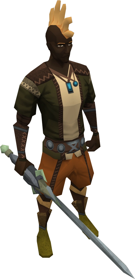 Gorgonite longsword equipped