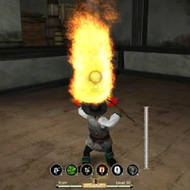 Staff Flaming Skull