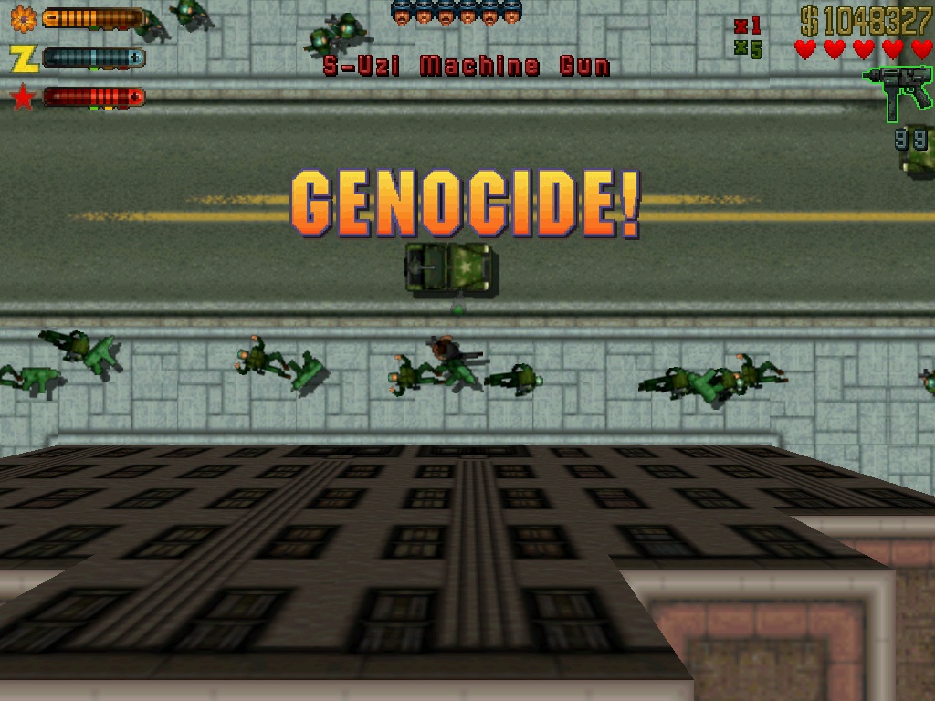 genocide bonus występujący w grand theft auto 2 aby go zdobyć gracz