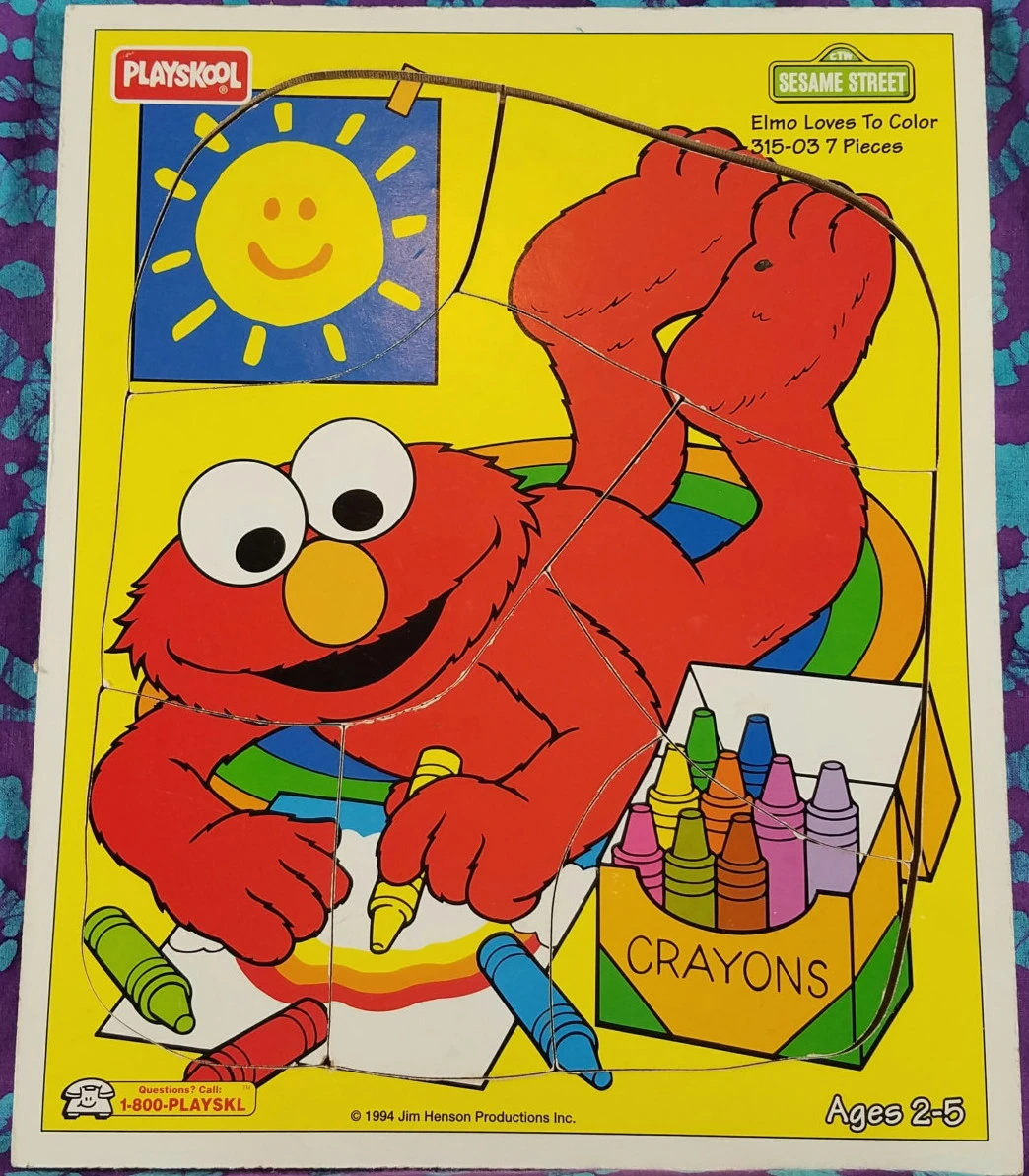 Playskool1994ElmoLovestoColor7pcs