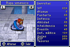 Estadisticas Naga Venenoso