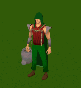 A player performing the Farming cape emote.