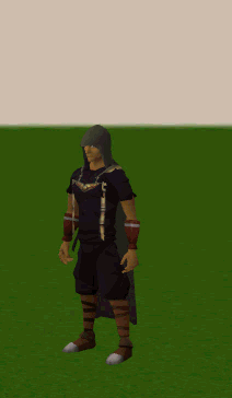 A player performing the Hunter cape emote