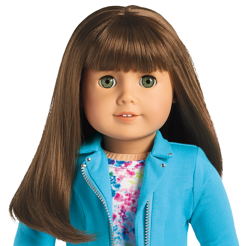 18 inch doll brown hair blue eyes