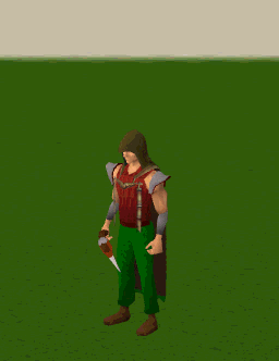 A player performing the Woodcutting cape emote.