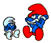 Baby Smurf & Papa Smurf Playing Paty Cake