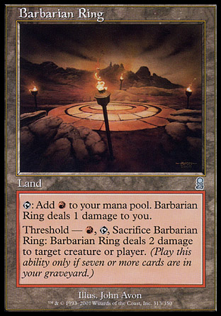 Ring does 2 damage to target creature or player. Activate this ability 