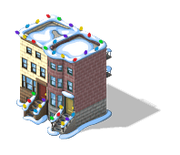 Terraced Brownstone snow