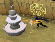 Melting ice fountain
