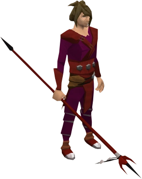 Anger spear equipped