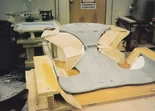 Galaxy class USS Enterprise-D studio model build master secondary hull with station points filled with clay and sanded down.jpg