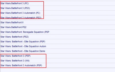Battlefront3 server listing