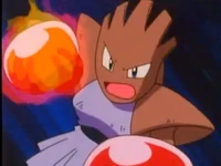 EP092 Hitmonchan usando puño fuego