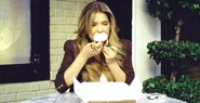 Hanna eats cupcake