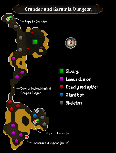Crandor and Karamja Dungeon map