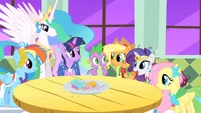 Main ponies and Princess Celestia S01E26