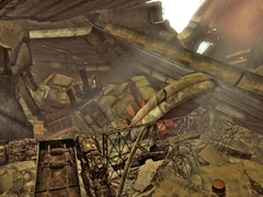 Collapsed overpass tunnel