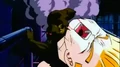 Bio Broly punches Trunks hard