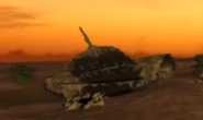 Medium Tank destroyed in desert