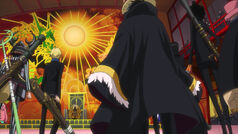 Mugiwaras invaden la base de Shiki