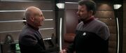 Picard verabschiedet sich von Riker