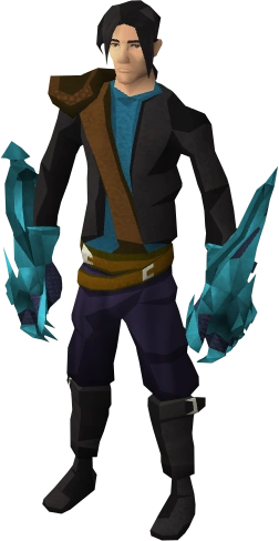 A player wielding a pair of Rune claws.