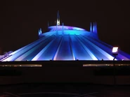 Space Mountain Disneyland at Nighttime