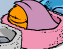 Orange puffle playing