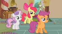 Sweetie Belle Apple Bloom Scootaloo smile 2 S1E12