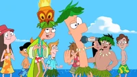 Ferb singing at the beach