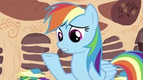 Rainbow Dash with hoof up S2E21