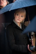 Gwen at her father's funeral
