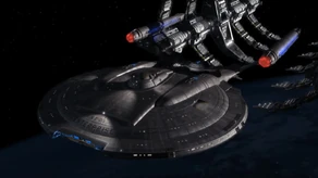 Enterprise (NX-01) leaving drydock.jpg