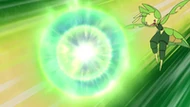 EP736 Leavanny usando bola energia