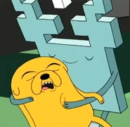 Cube Person petting Jake