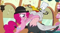 Pinkie Pie searching Gustave for blue S2E24