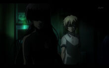 Teiichi hold yuuko corpse hand